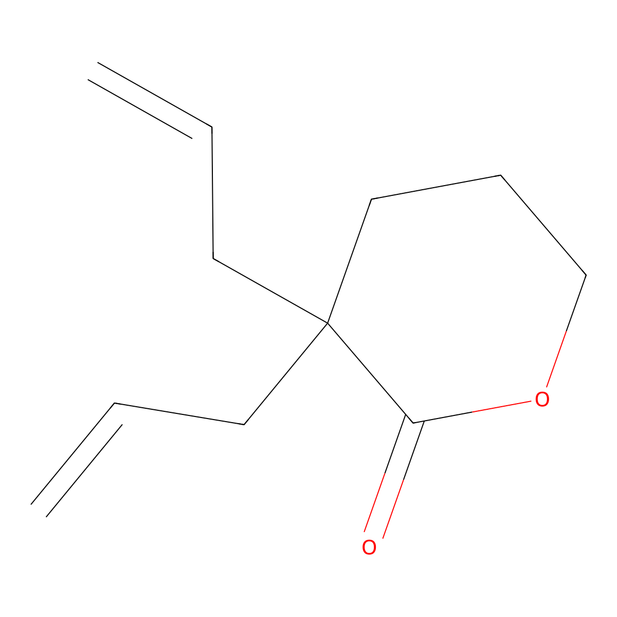 3,3-Diallyltetrahydro-2H-pyran-2-one molecular structure, CAS 163012-19-9