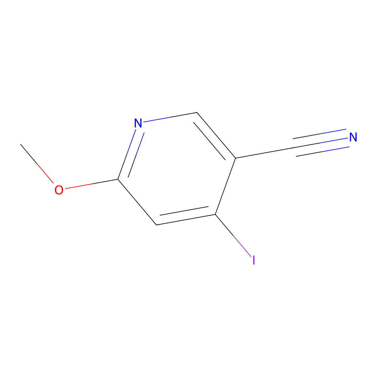 4-Iodo-6-methoxynicotinonitrile molecular structure, CAS 1630193-33-7