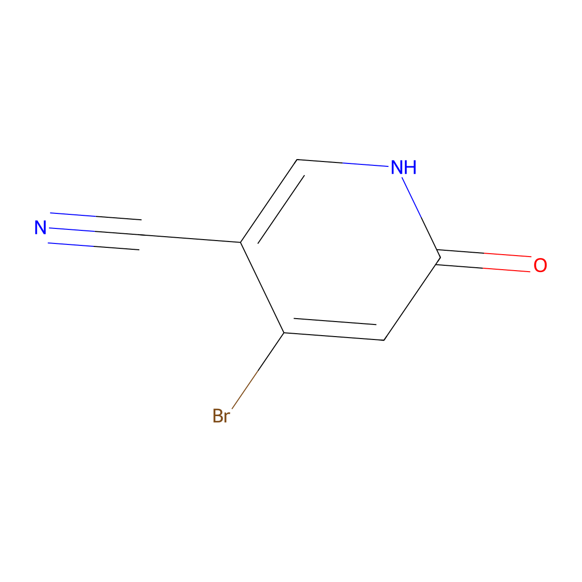 4-Bromo-6-hydroxynicotinonitrile molecular structure, CAS 1630193-35-9
