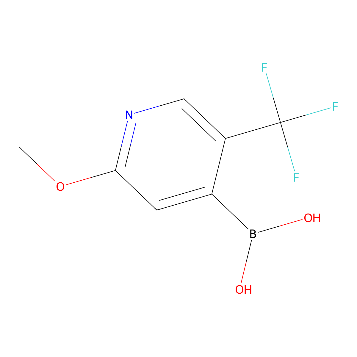 2-Methoxy-5-(trifluoromethyl)pyridine-4-boronic acid molecular structure, CAS 1630193-64-4