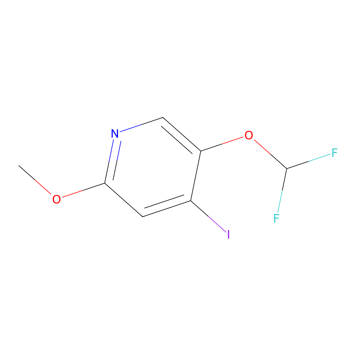 5-(Difluoromethoxy)-4-iodo-2-methoxypyridine molecular structure, CAS 1630197-82-8