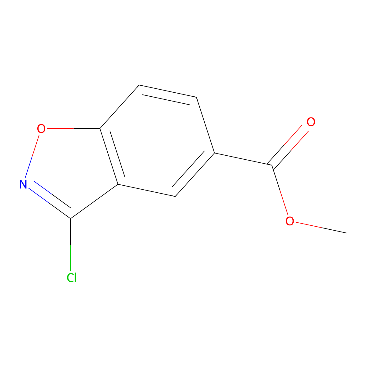 Methyl 3-chloro-1,2-benzoxazole-5-carboxylate molecular structure, CAS 16302-66-2