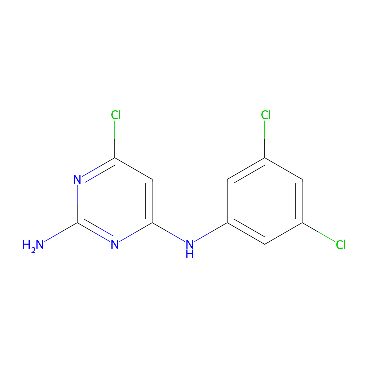 6-chloro-N4-(3,5-dichlorophenyl)pyrimidine-2,4-diamine molecular structure, CAS 163020-79-9