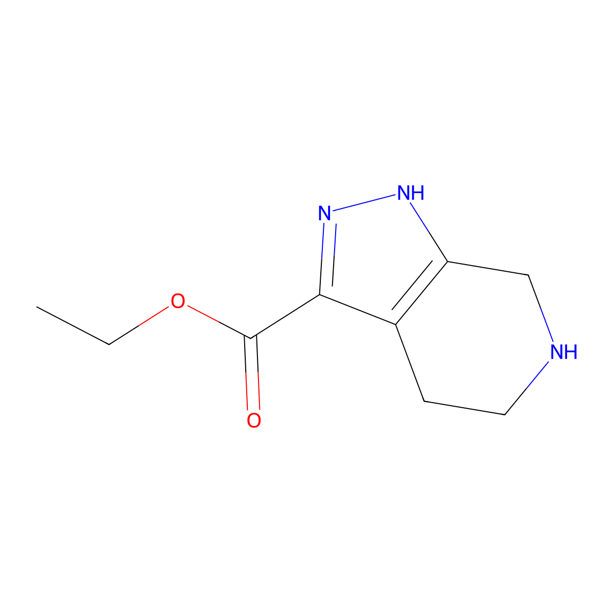 ethyl 1H,4H,5H,6H,7H-pyrazolo[3,4-c]pyridine-3-carboxylate molecular structure, CAS 1630289-84-7