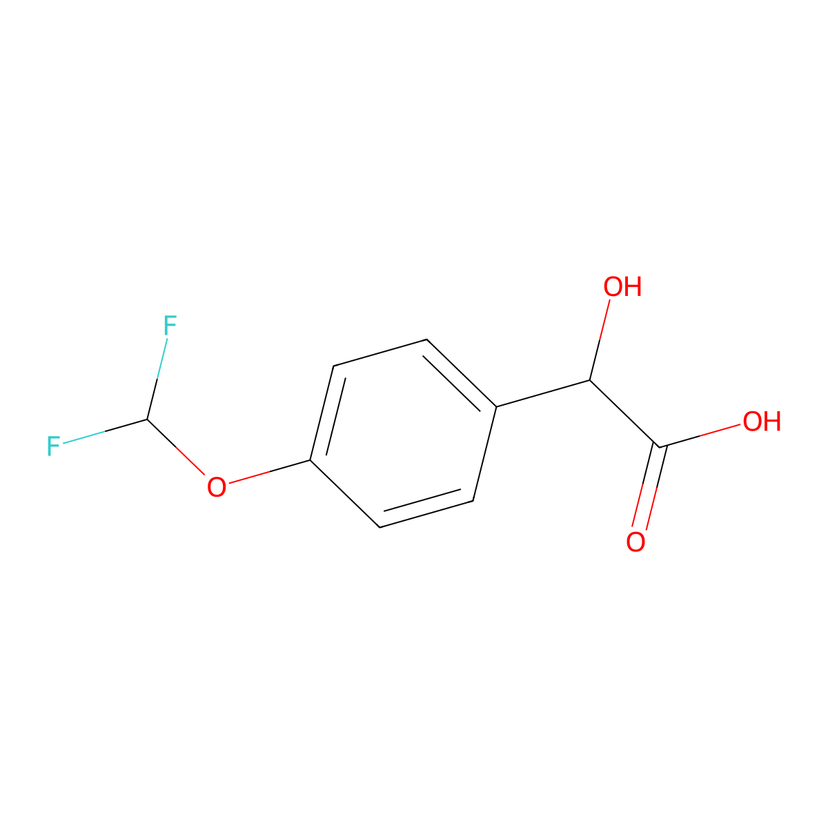 (2R)-2-[4-(difluoromethoxy)phenyl]-2-hydroxyacetic acid molecular structure, CAS 1630310-50-7