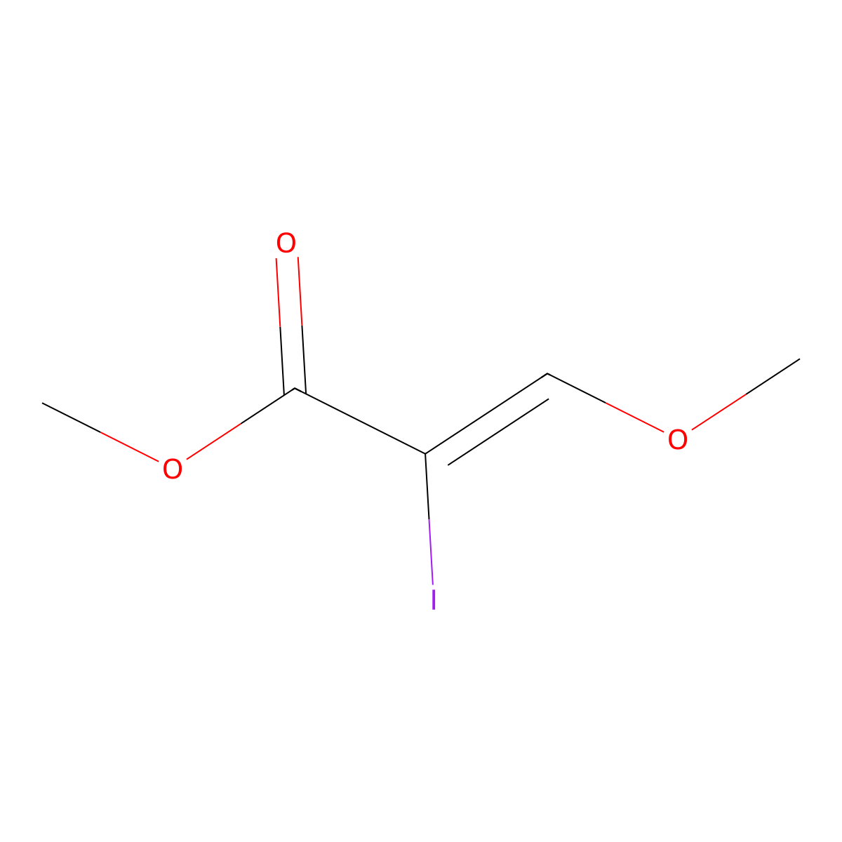 Methyl 2-iodo-3-methoxyprop-2-enoate molecular structure, CAS 163041-47-2