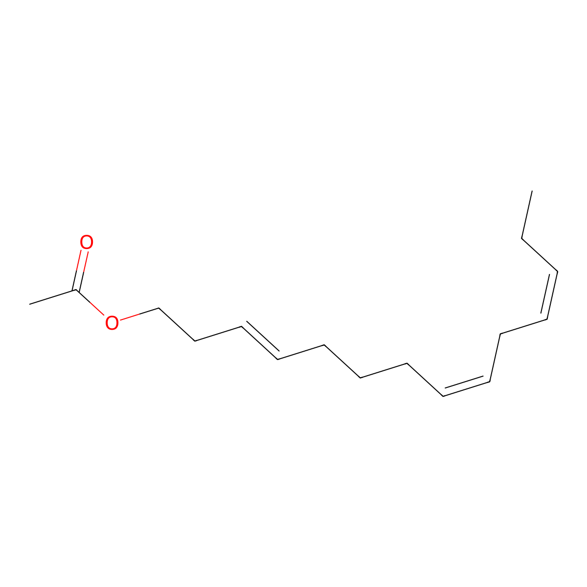 Tetradeca-3,8,11-trienyl acetate, (3E,8Z,11Z)- molecular structure, CAS 163041-94-9