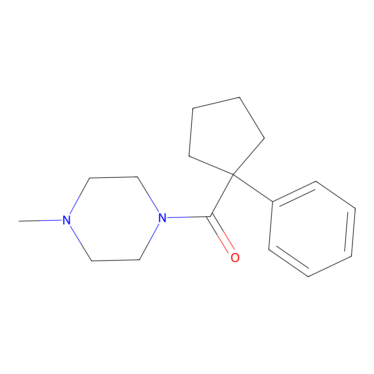 4-Methylpiperazinyl phenylcyclopentyl ketone molecular structure, CAS 163042-59-9