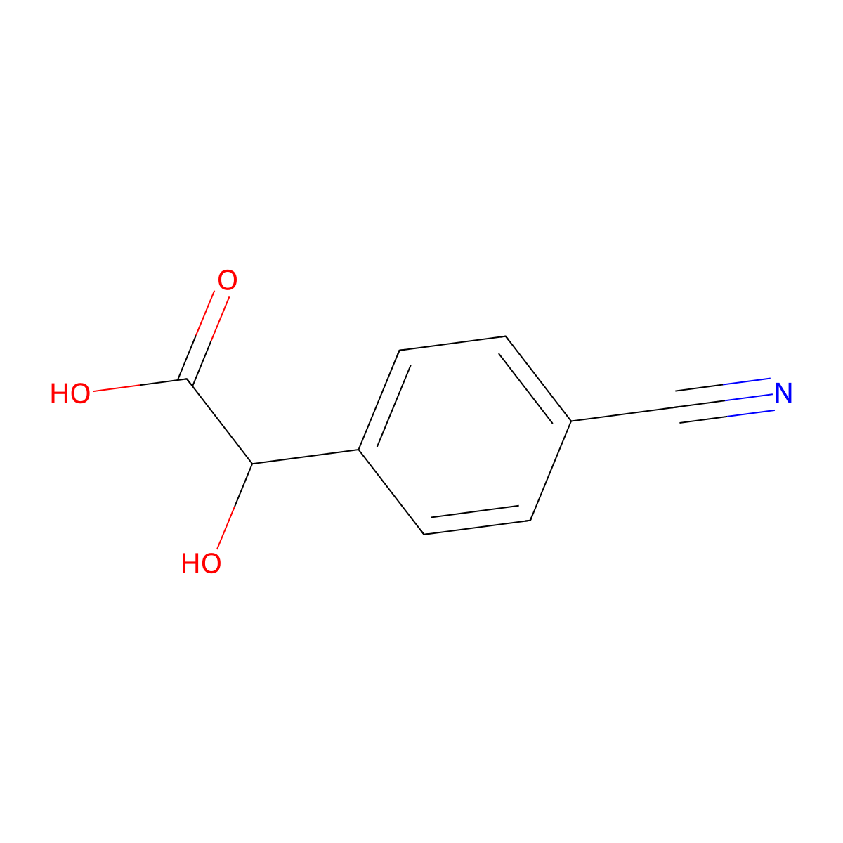 (2S)-2-(4-cyanophenyl)-2-hydroxyacetic acid molecular structure, CAS 1630421-15-6