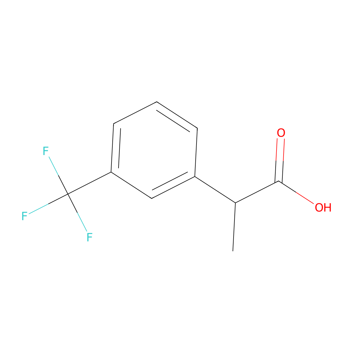 (2S)-2-[3-(trifluoromethyl)phenyl]propanoicacid molecular structure, CAS 1630457-74-7