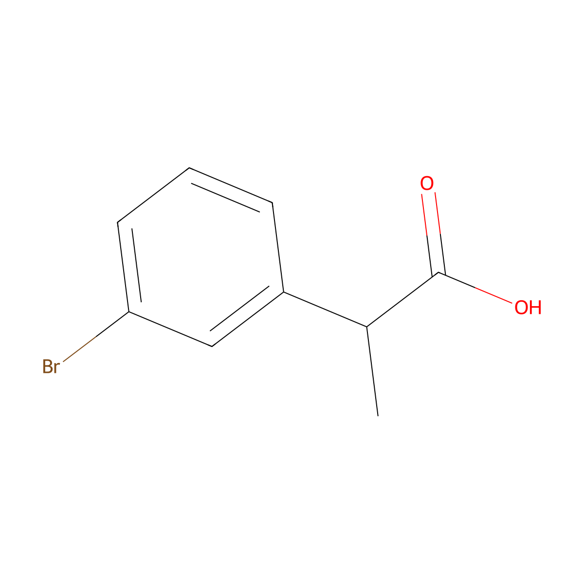 (R)-2-(3-Bromophenyl)propanoic acid molecular structure, CAS 1630463-92-1
