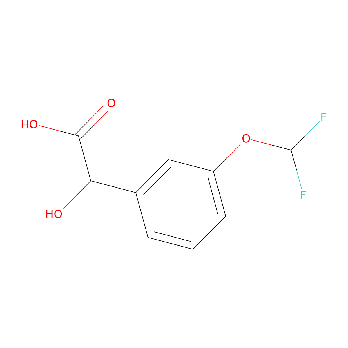 (2S)-2-[3-(difluoromethoxy)phenyl]-2-hydroxyacetic acid molecular structure, CAS 1630625-19-2