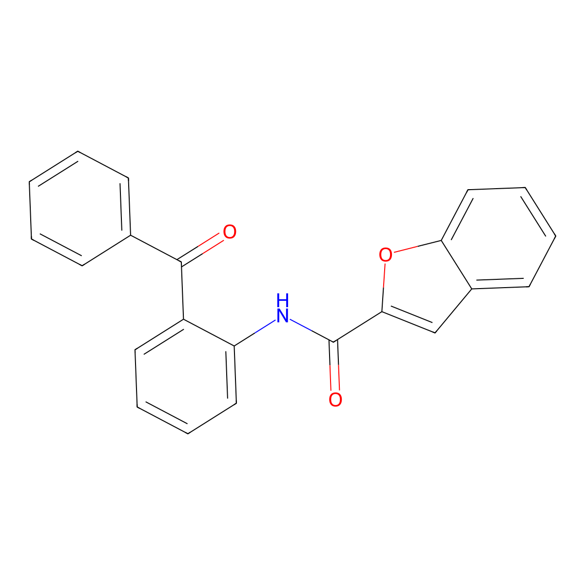 N-(2-benzoylphenyl)-1-benzofuran-2-carboxamide molecular structure, CAS 163064-52-6