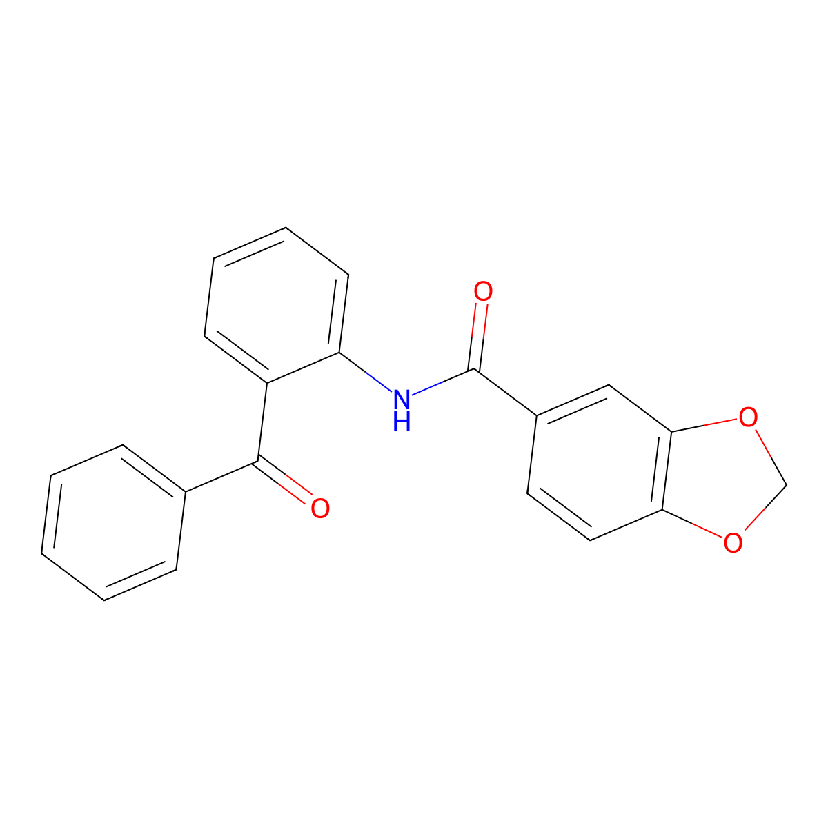 N-(2-Benzoylphenyl)-1,3-benzodioxole-5-carboxamide molecular structure, CAS 163064-55-9