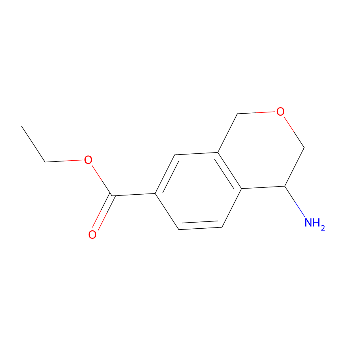 ethyl (4S)-4-amino-3,4-dihydro-1H-2-benzopyran-7-carboxylate molecular structure, CAS 1630662-95-1