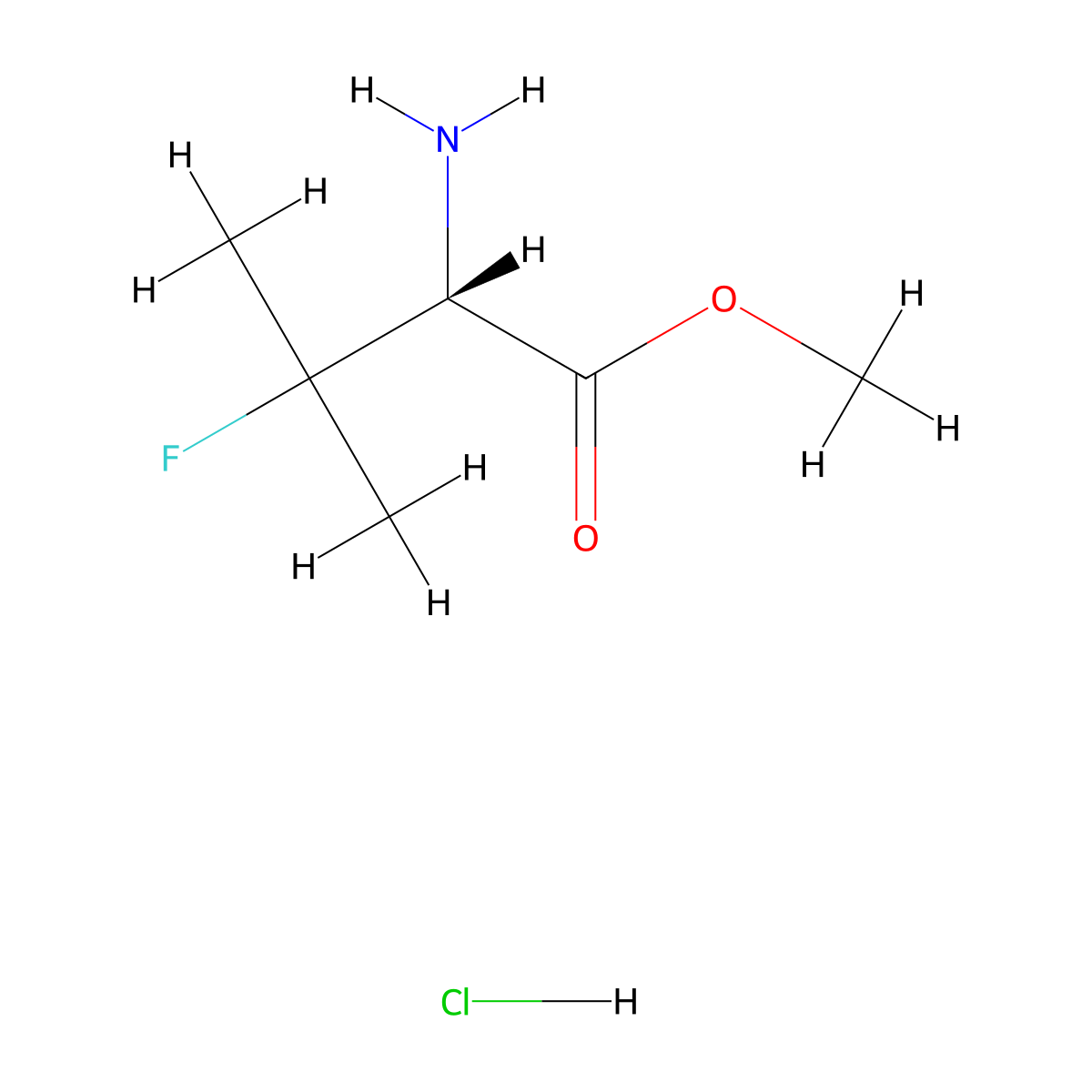 rel-methyl(2R)-2-amino-3-fluoro-3-methylbutanoatehydrochloride molecular structure, CAS 1630731-09-7