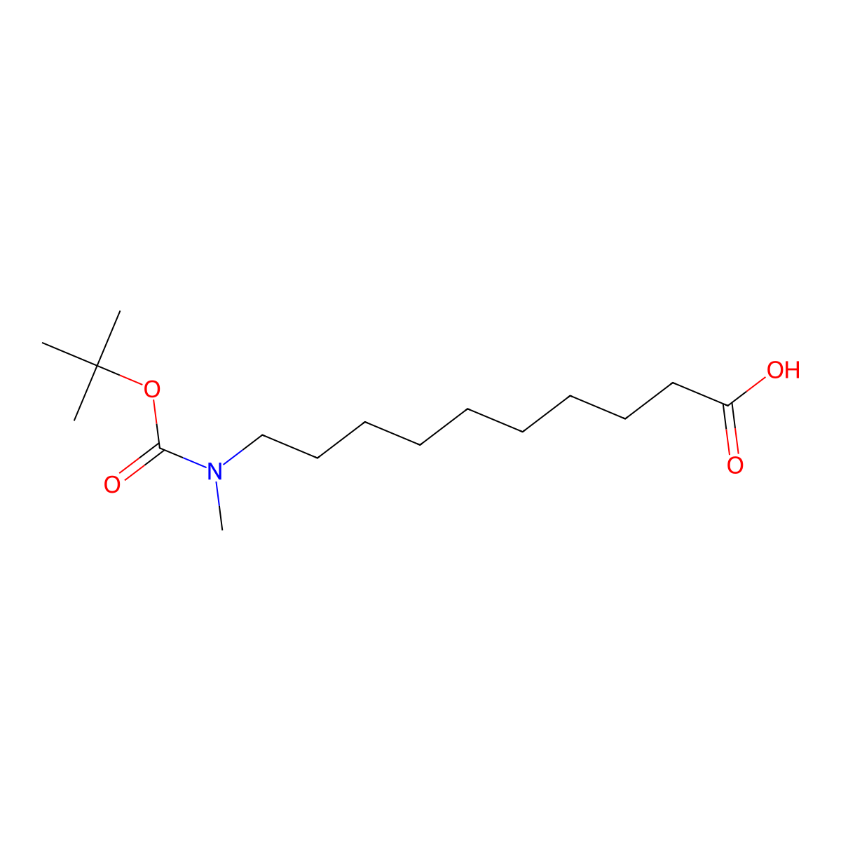 N-Boc-10-(methylamino)decanoic acid molecular structure, CAS 1630735-91-9