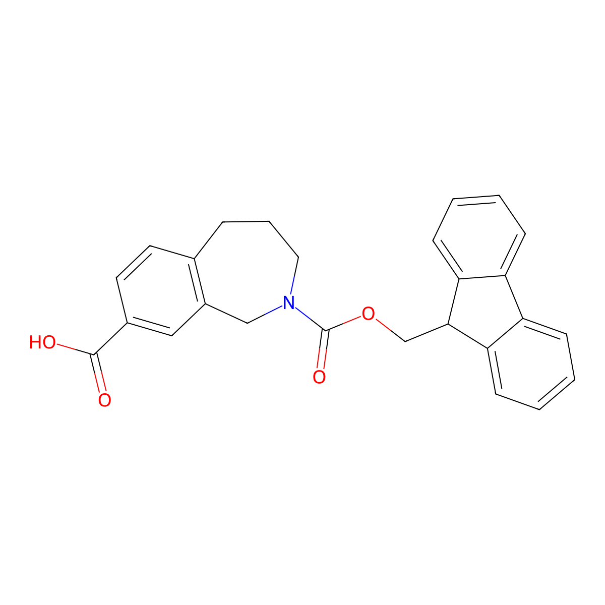 2-(9H-Fluoren-9-ylmethoxycarbonyl)-1,3,4,5-tetrahydro-2-benzazepine-8-carboxylic acid molecular structure, CAS 1630743-40-6