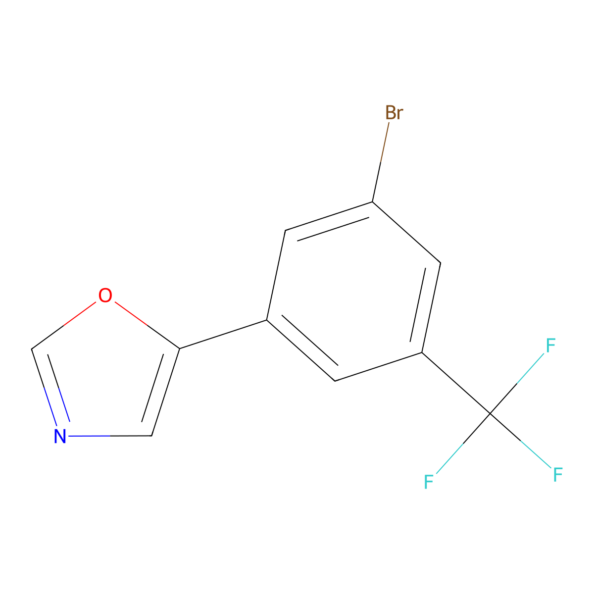 5-[3-Bromo-5-(trifluoromethyl)phenyl]-oxazole molecular structure, CAS 1630747-25-9