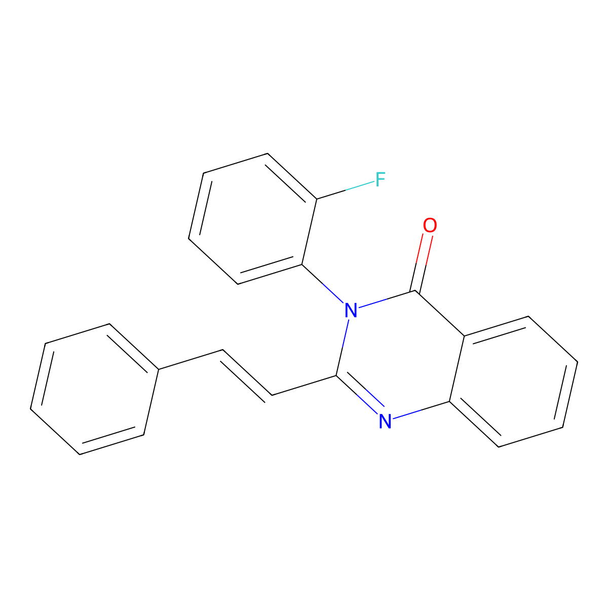 3-(2-Fluorophenyl)-2-[(1E)-2-phenylethenyl]-3,4-dihydroquinazolin-4-one molecular structure, CAS 163075-62-5