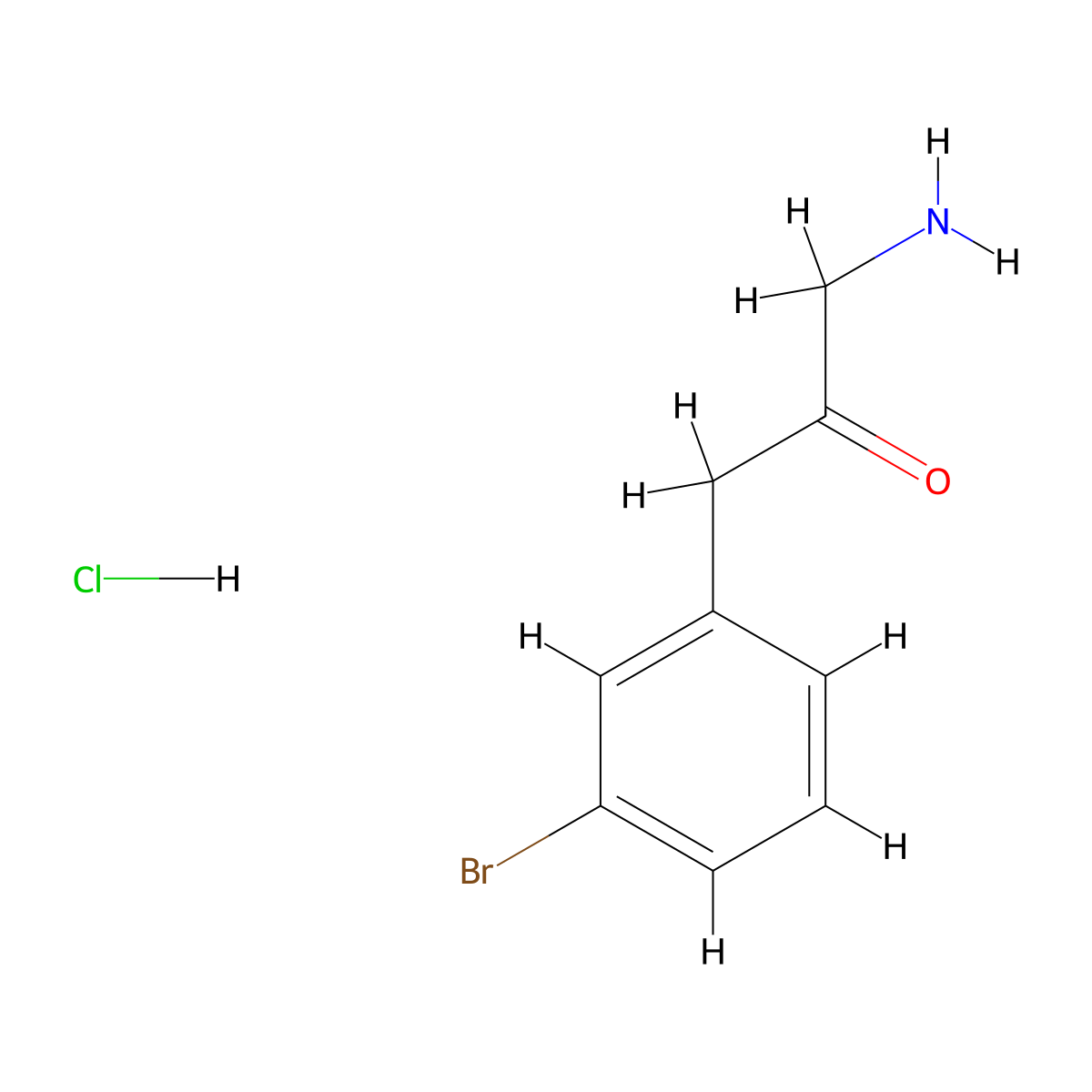 1-Amino-3-(3-bromophenyl)propan-2-one hydrochloride molecular structure, CAS 1630753-98-8