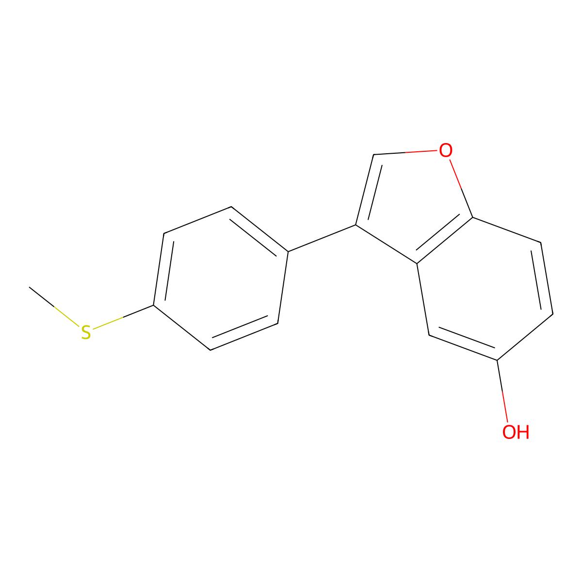 3-[4-(Methylsulfanyl)phenyl]-1-benzofuran-5-ol molecular structure, CAS 1630763-32-4