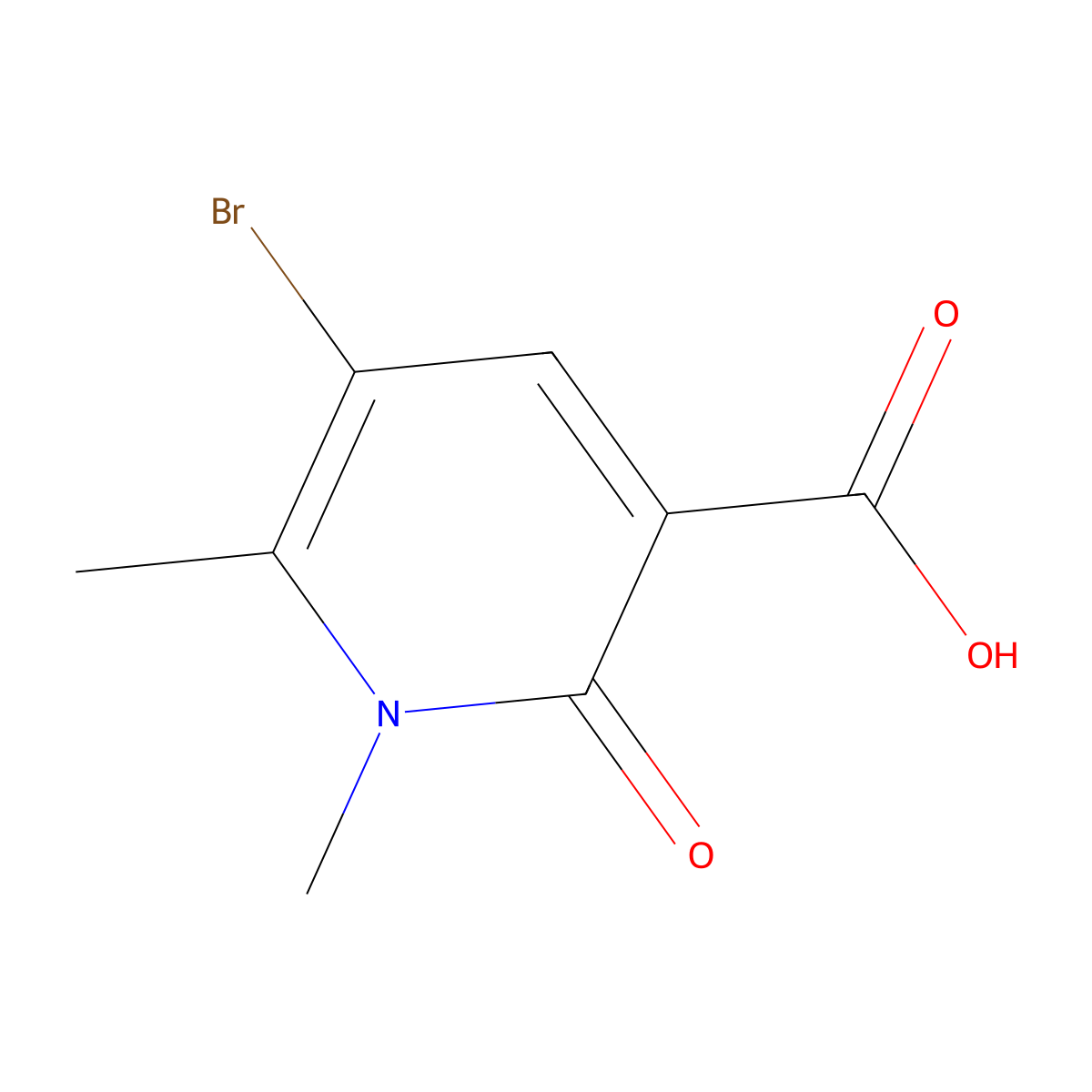 5-Bromo-1,6-dimethyl-2-oxo-1,2-dihydropyridine-3-carboxylic acid molecular structure, CAS 1630763-38-0