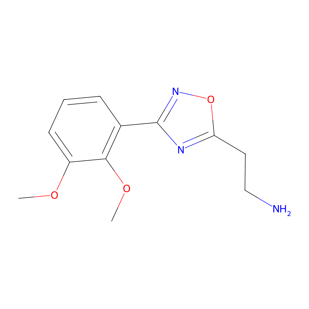 2-[3-(2,3-Dimethoxyphenyl)-1,2,4-oxadiazol-5-yl]ethanamine molecular structure, CAS 1630763-39-1