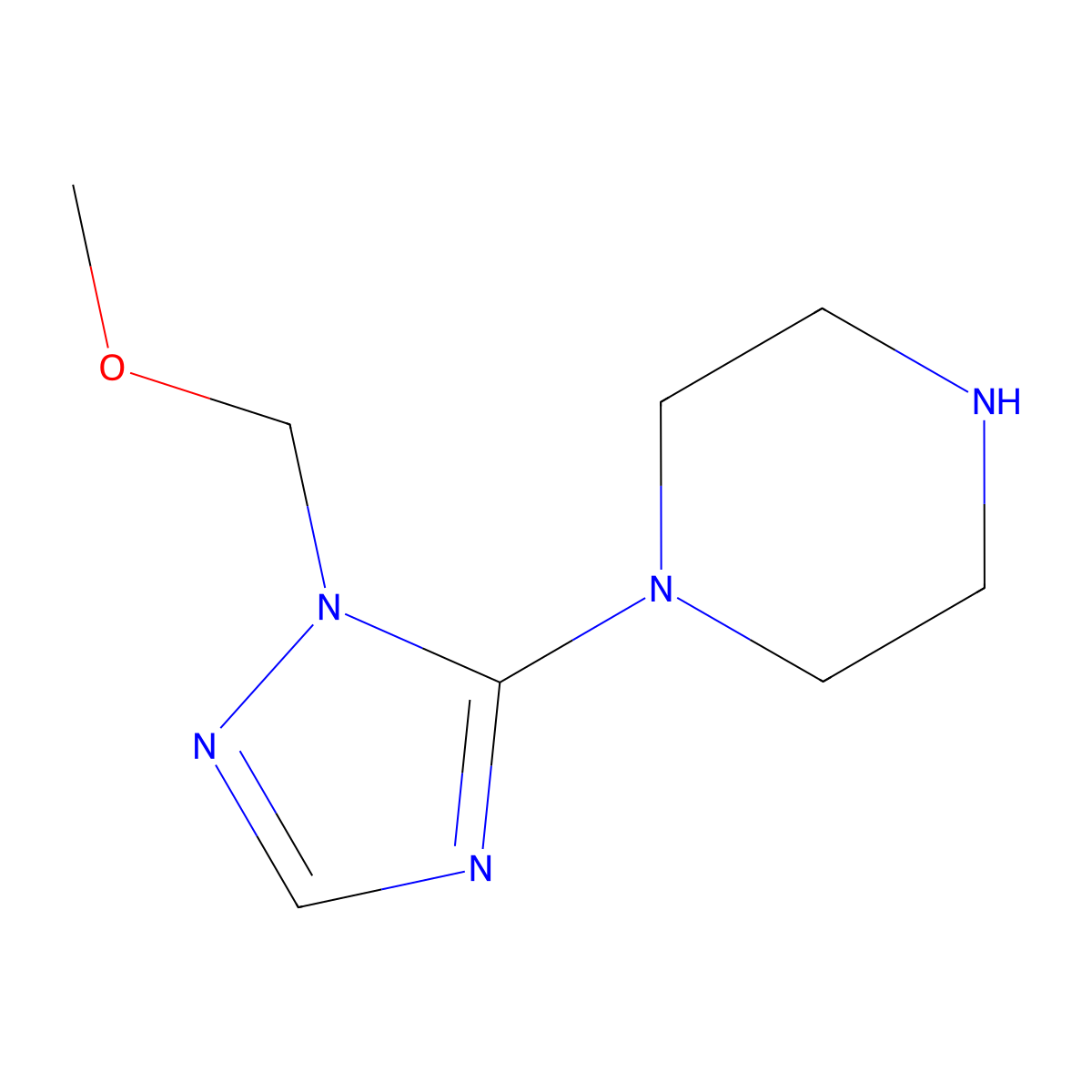 1-[1-(methoxymethyl)-1H-1,2,4-triazol-5-yl]piperazine molecular structure, CAS 1630763-45-9
