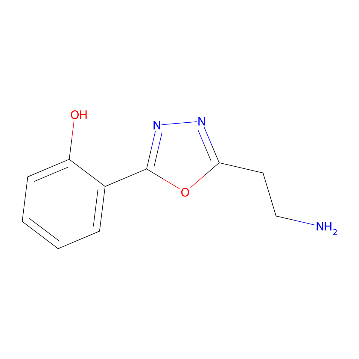 2-[5-(2-Aminoethyl)-1,3,4-oxadiazol-2-yl]phenol molecular structure, CAS 1630763-49-3