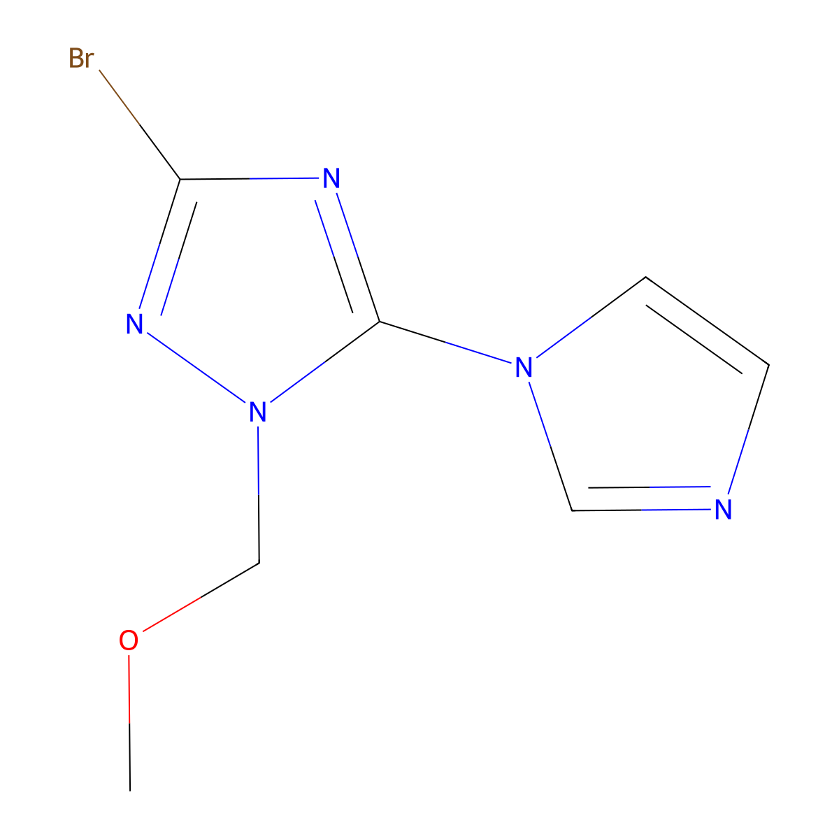 3-bromo-5-(1H-imidazol-1-yl)-1-(methoxymethyl)-1H-1,2,4-triazole molecular structure, CAS 1630763-54-0