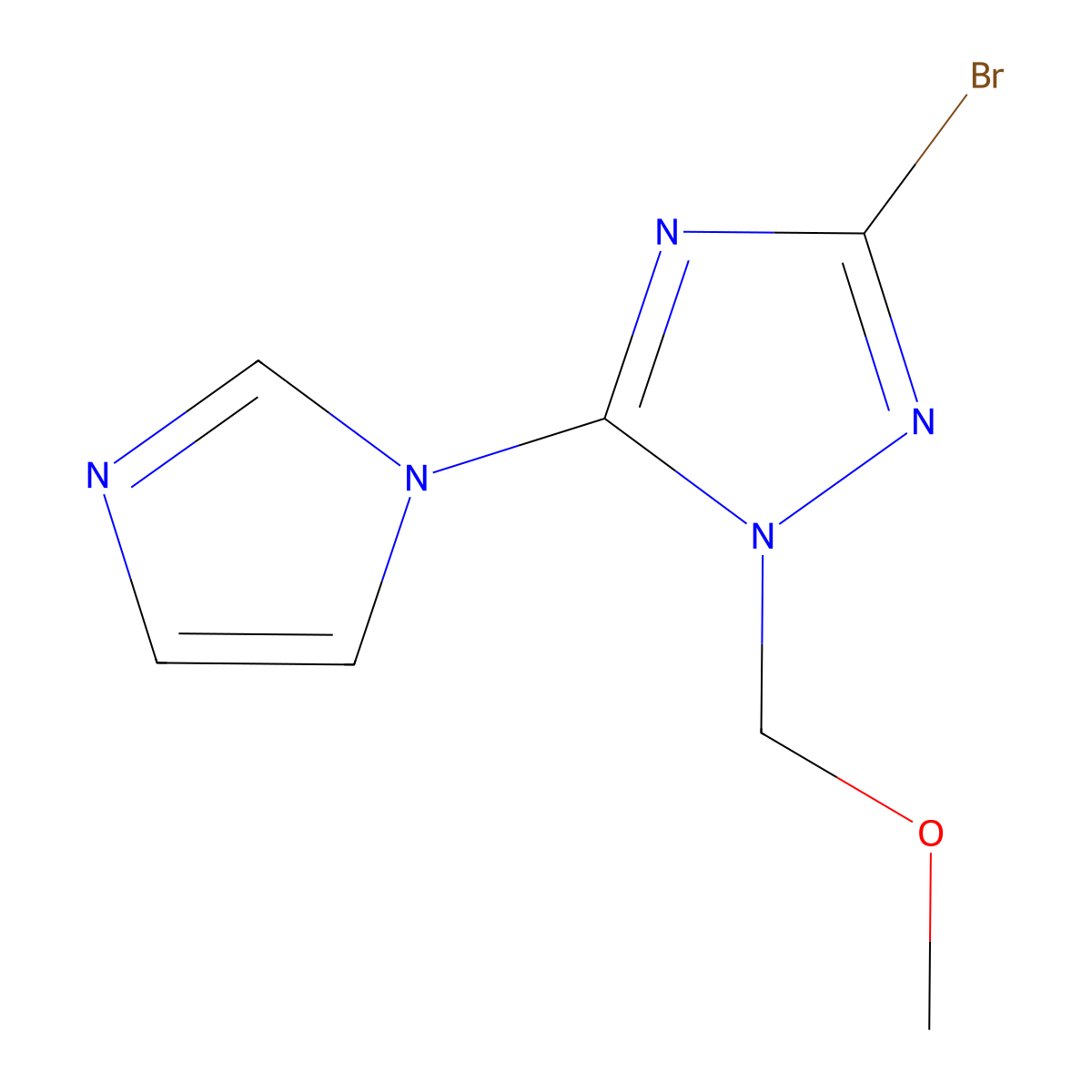 3-bromo-5-(1H-imidazol-1-yl)-1-(methoxymethyl)-1H-1,2,4-triazole molecular structure, CAS 1630763-54-0