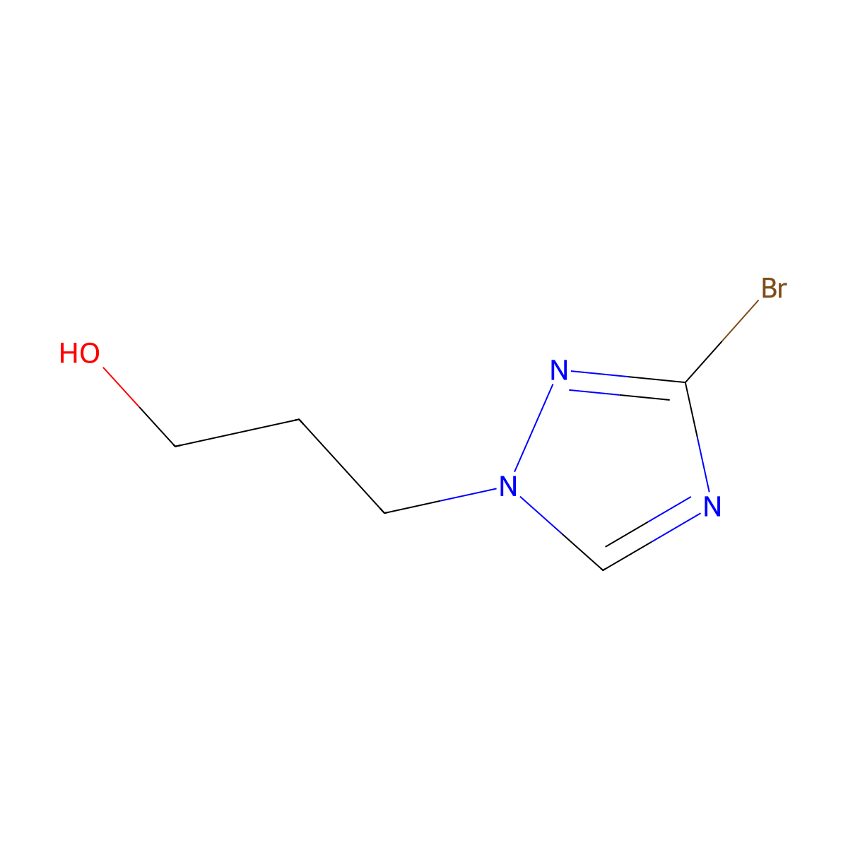 3-(3-bromo-1H-1,2,4-triazol-1-yl)propan-1-ol molecular structure, CAS 1630763-56-2