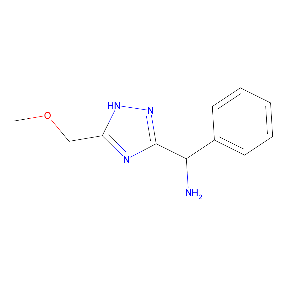 1-[3-(methoxymethyl)-1H-1,2,4-triazol-5-yl]-1-phenylmethanamine molecular structure, CAS 1630763-57-3