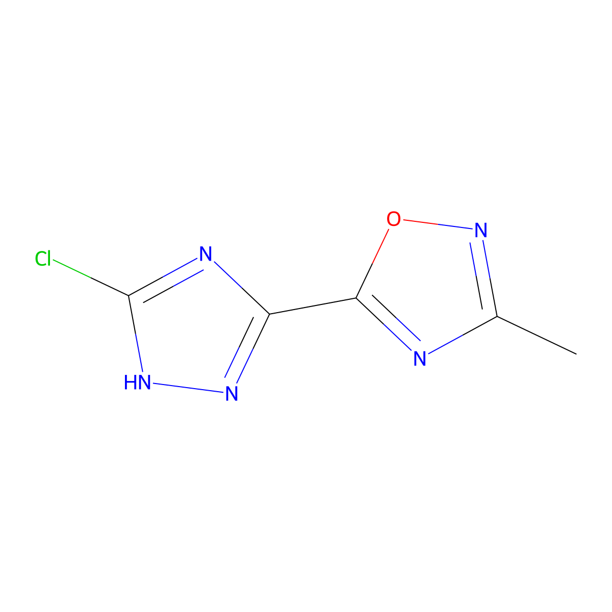 5-(5-chloro-1H-1,2,4-triazol-3-yl)-3-methyl-1,2,4-oxadiazole molecular structure, CAS 1630763-58-4
