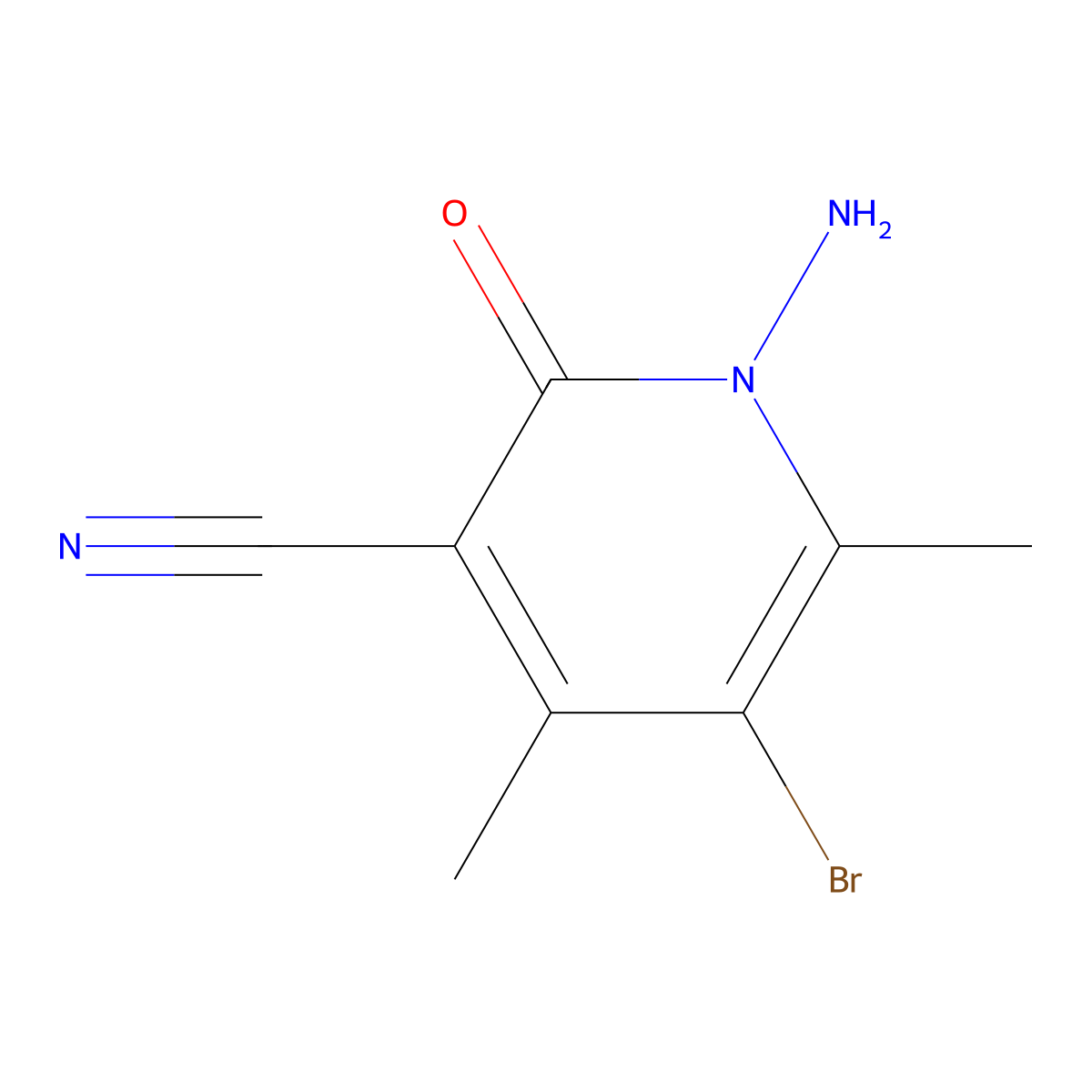 1-Amino-5-bromo-4,6-dimethyl-2-oxo-1,2-dihydropyridine-3-carbonitrile molecular structure, CAS 1630763-65-3