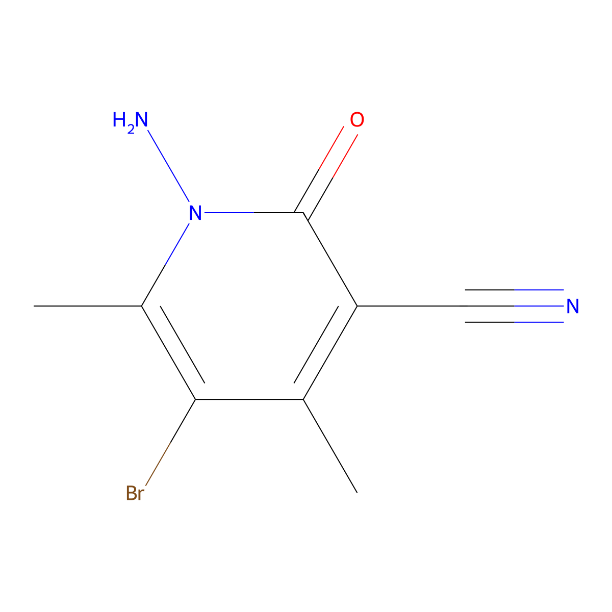 1-Amino-5-bromo-4,6-dimethyl-2-oxo-1,2-dihydropyridine-3-carbonitrile molecular structure, CAS 1630763-65-3
