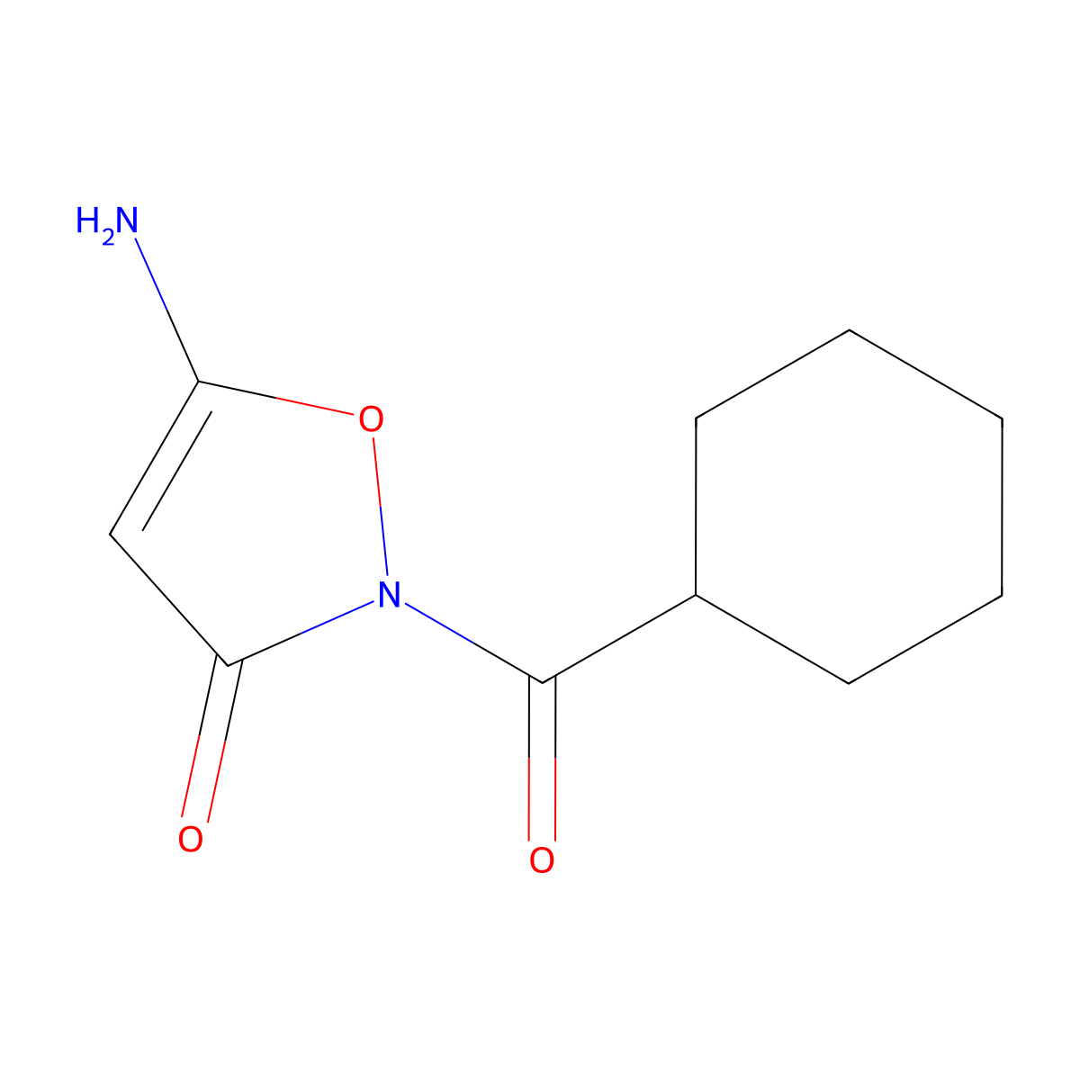 5-Amino-2-(cyclohexylcarbonyl)isoxazol-3(2H)-one molecular structure, CAS 1630763-67-5