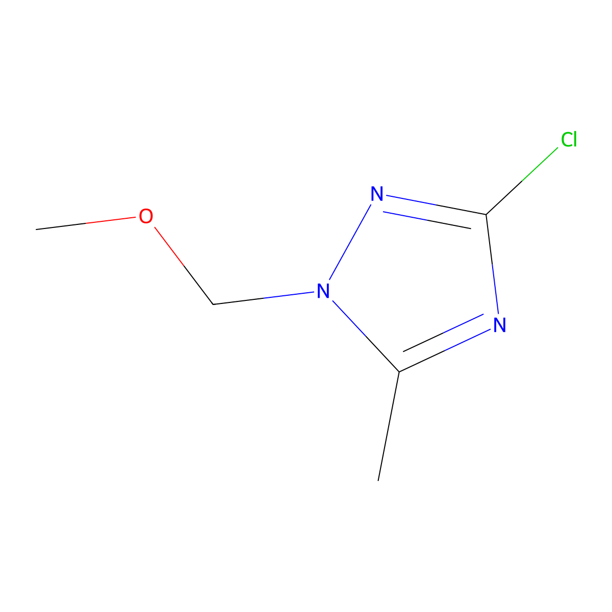 3-chloro-1-(methoxymethyl)-5-methyl-1H-1,2,4-triazole molecular structure, CAS 1630763-73-3
