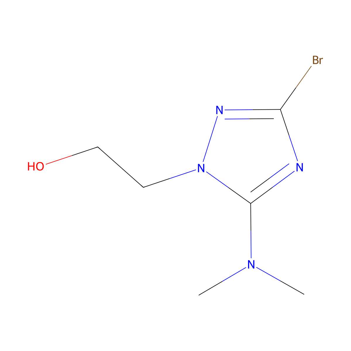 2-[3-bromo-5-(dimethylamino)-1H-1,2,4-triazol-1-yl]ethanol molecular structure, CAS 1630763-75-5