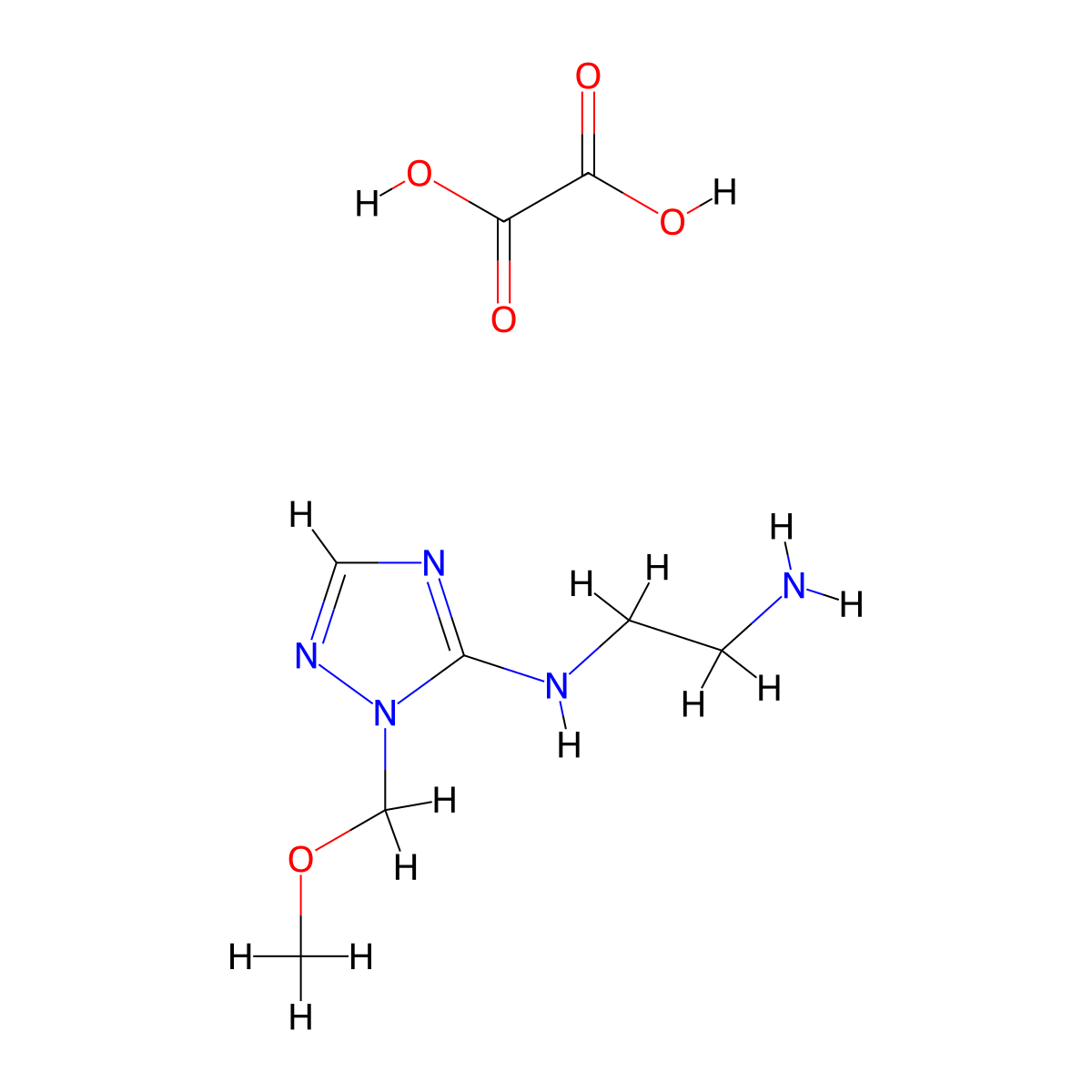 N-[1-(Methoxymethyl)-1H-1,2,4-triazol-5-yl]ethane-1,2-diamine oxalate molecular structure, CAS 1630763-81-3