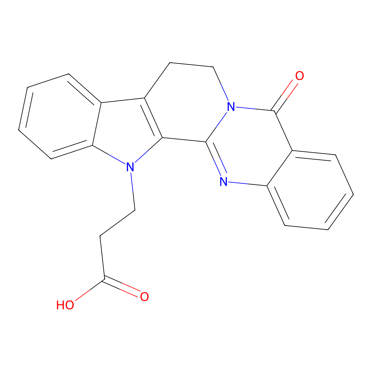 3-(5-oxo-7,8-dihydroindolo[2',3':3,4]pyrido[2,1-b]quinazolin-13(5H)-yl)propanoic acid molecular structure, CAS 1630763-83-5