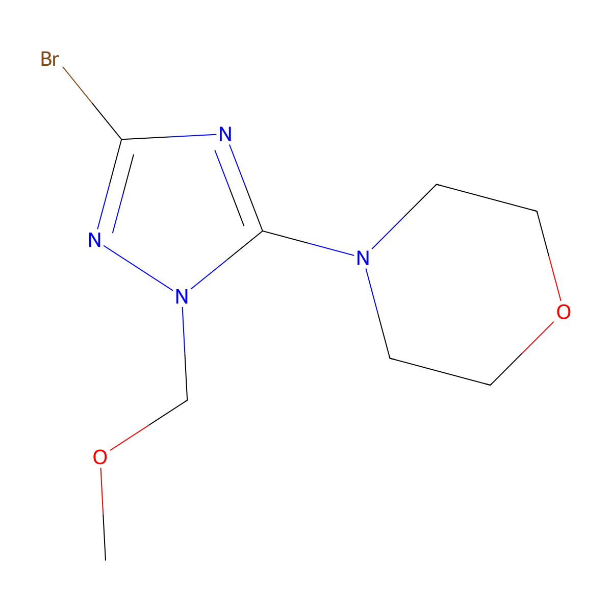 4-[3-bromo-1-(methoxymethyl)-1H-1,2,4-triazol-5-yl]morpholine molecular structure, CAS 1630763-84-6