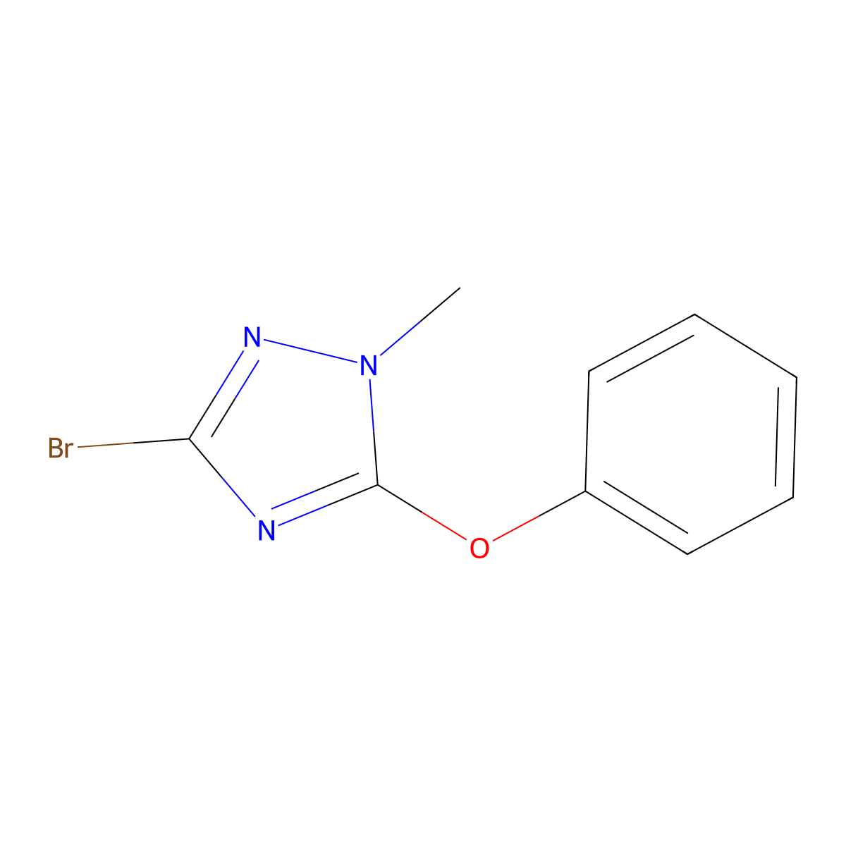 3-bromo-1-methyl-5-phenoxy-1H-1,2,4-triazole molecular structure, CAS 1630763-87-9