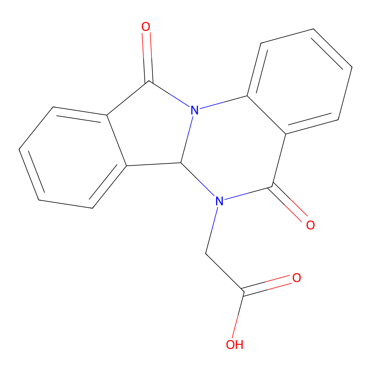 2-{5,11-dioxo-5H,6H,6aH,11H-isoindolo[2,1-a]quinazolin-6-yl}acetic acid molecular structure, CAS 1630763-89-1