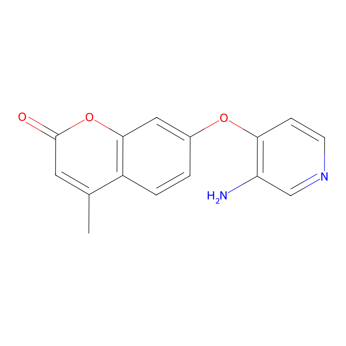 7-[(3-aminopyridin-4-yl)oxy]-4-methyl-2H-chromen-2-one molecular structure, CAS 1630763-92-6