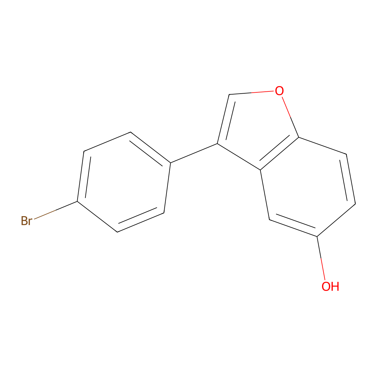 3-(4-Bromophenyl)-1-benzofuran-5-ol molecular structure, CAS 1630763-94-8