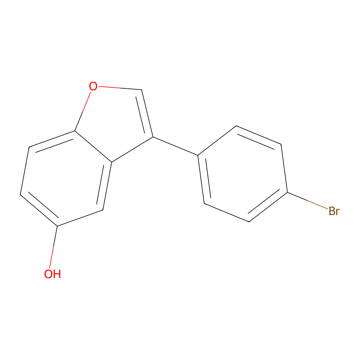 3-(4-Bromophenyl)-1-benzofuran-5-ol molecular structure, CAS 1630763-94-8