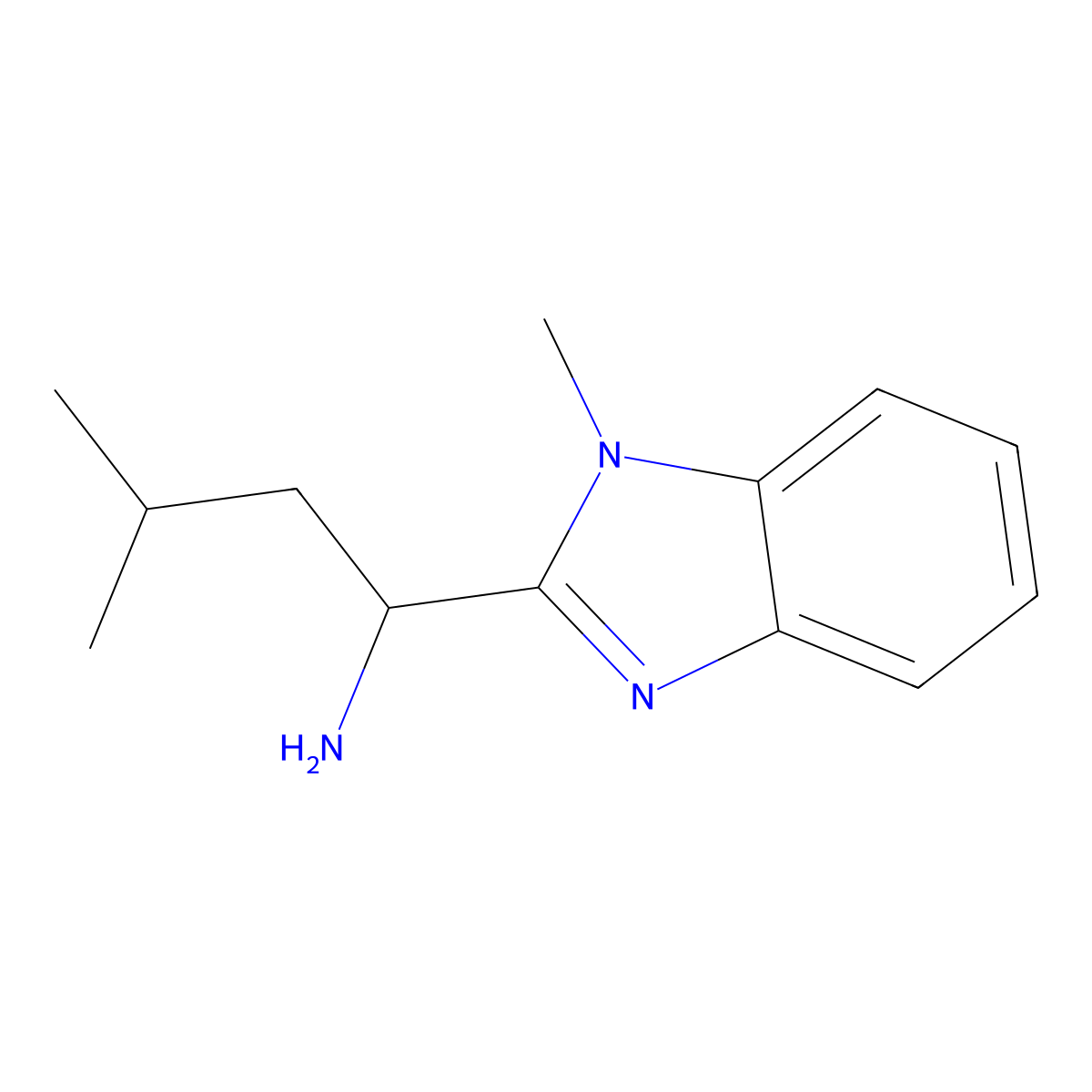 (S)-3-methyl-1-(1-methyl-1H-benzo[d]imidazol-2-yl)butan-1-amine molecular structure, CAS 1630765-28-4