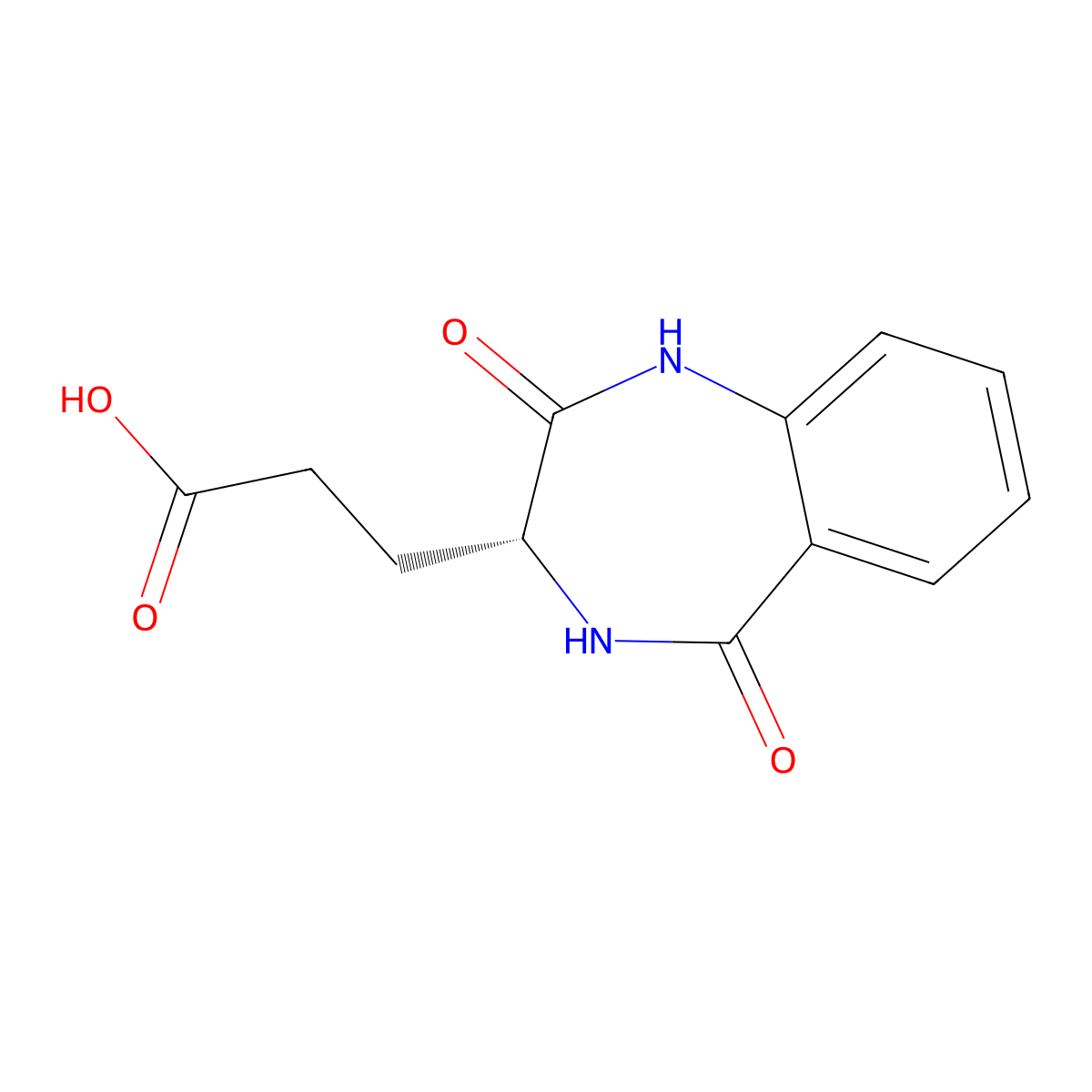 (R)-3-(2,5-dioxo-2,3,4,5-tetrahydro-1H-benzo[e][1,4]diazepin-3-yl)propanoic acid molecular structure, CAS 1630765-36-4